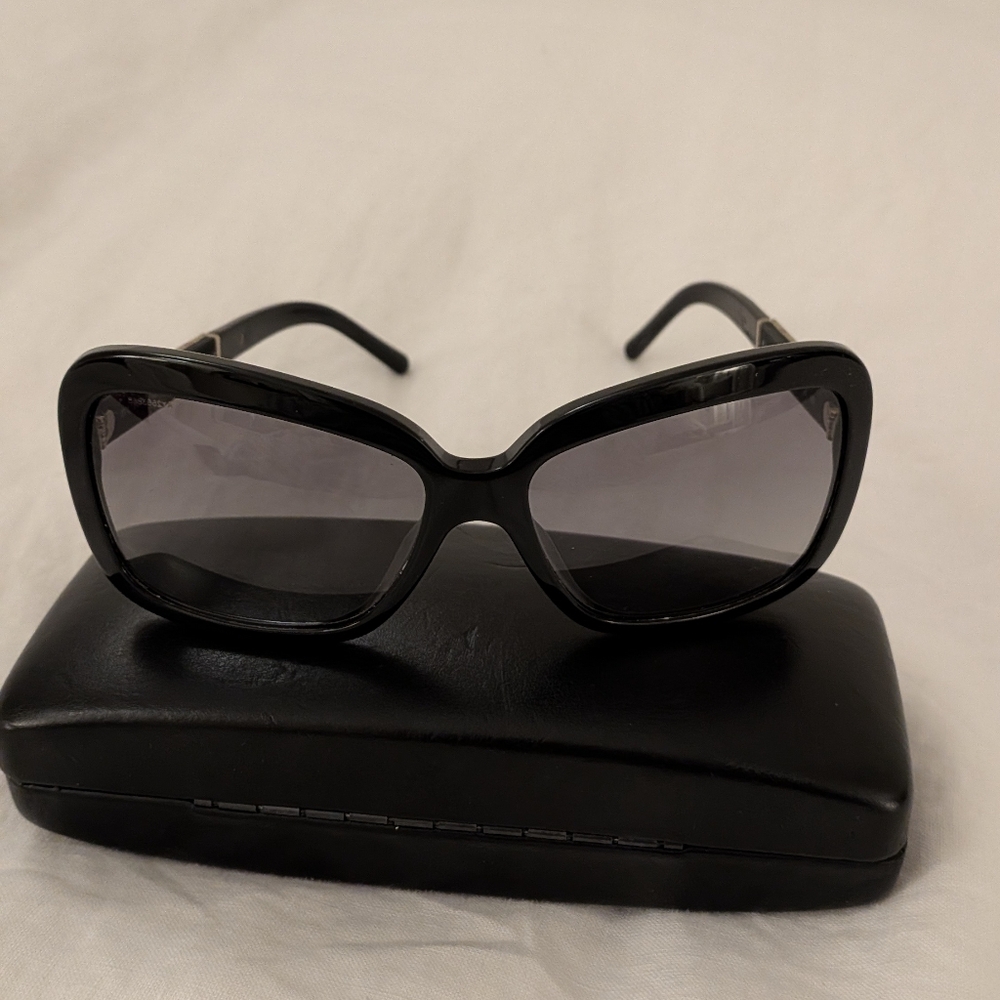 Burberry B 4173 Sunglasses 3001/11 58-15 135 2N Polished Black Plaid/Gradient